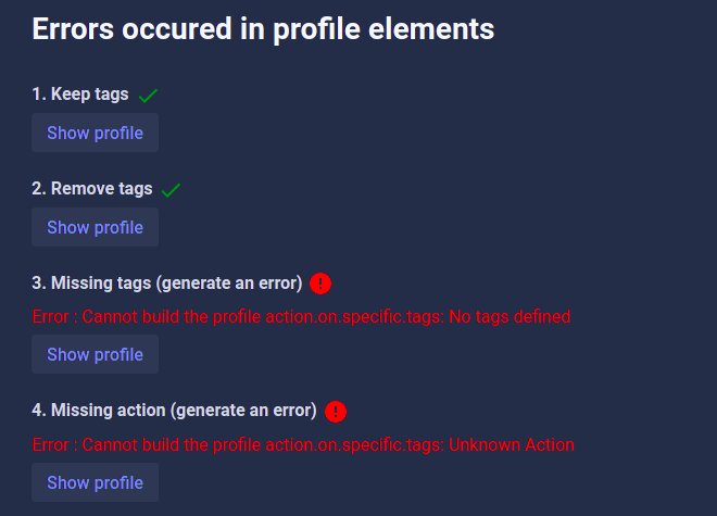 profile page