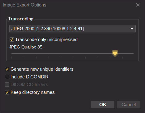 Export options